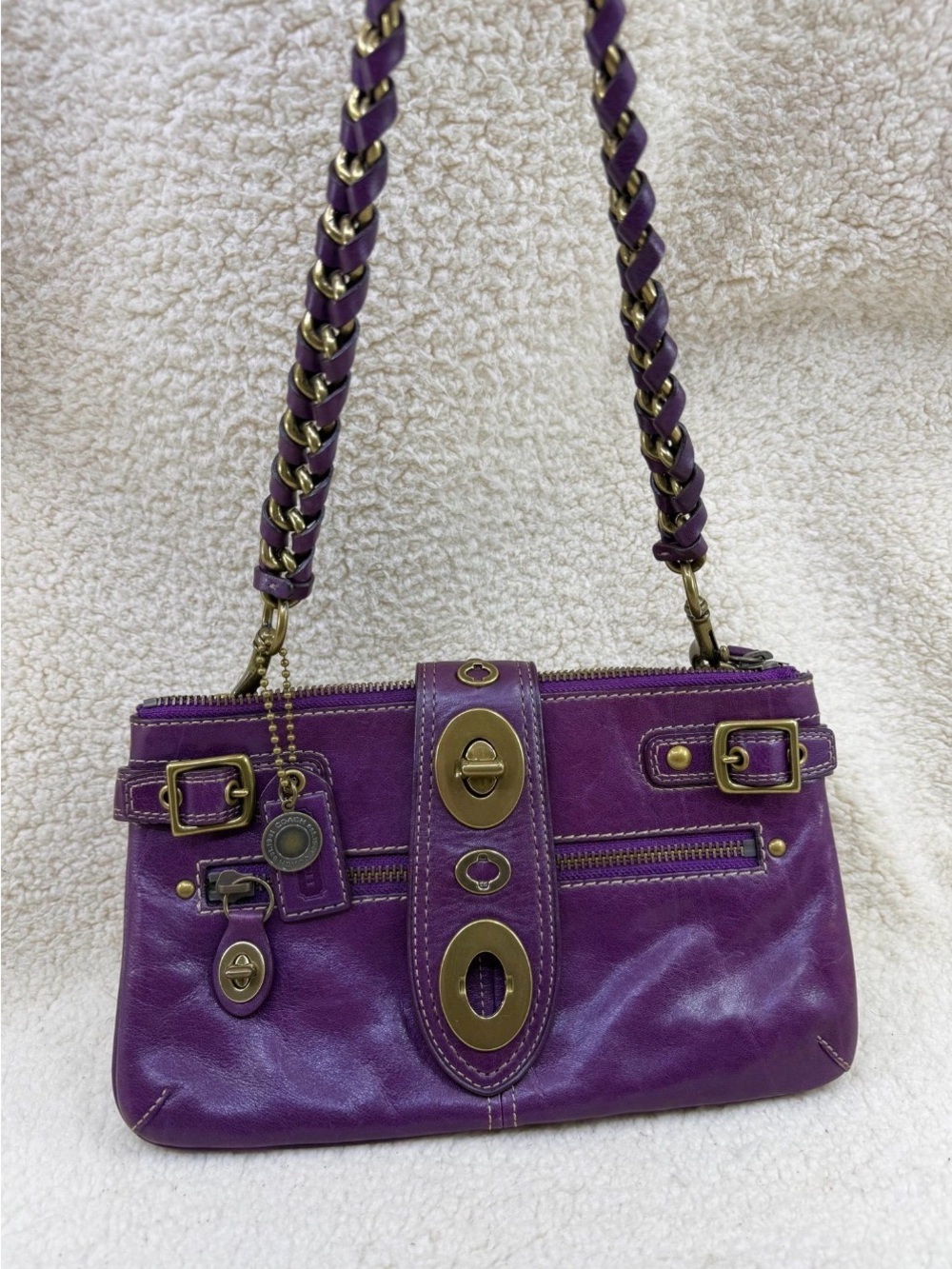 Y2K Coach Legacy Bridget Turnlock Purse/purple💜